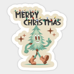 Festive Frolic: Walking Christmas Tree Sticker